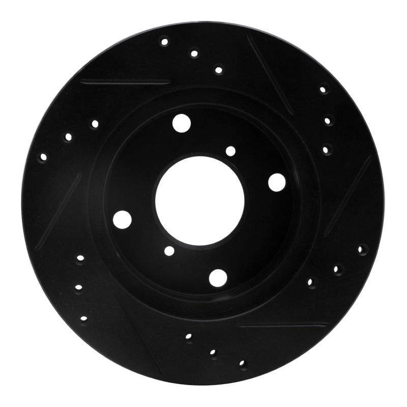 R1 Concepts R1 89-94 Suzuki Swift Front Left Drilled & Slotted Black Brake Rotor