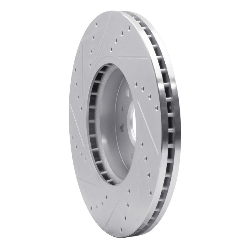 R1 Concepts R1 09-10 Kia BORREGO Front Right Drilled & Slotted Silver Brake Rotor