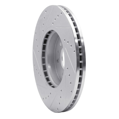 R1 Concepts R1 09-10 Kia BORREGO Front Right Drilled & Slotted Silver Brake Rotor
