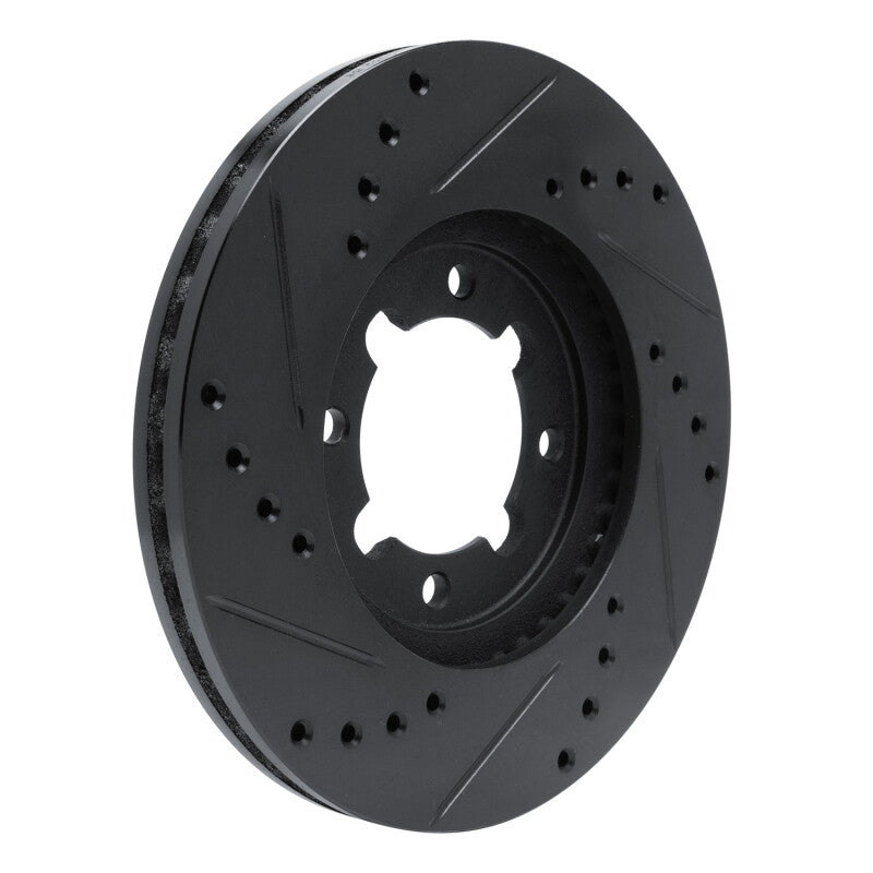 R1 Concepts R1 83-84 Toyota Cressida Front Right Drilled & Slotted Black Brake Rotor