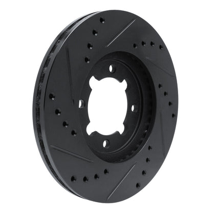 R1 Concepts R1 83-84 Toyota Cressida Front Right Drilled & Slotted Black Brake Rotor
