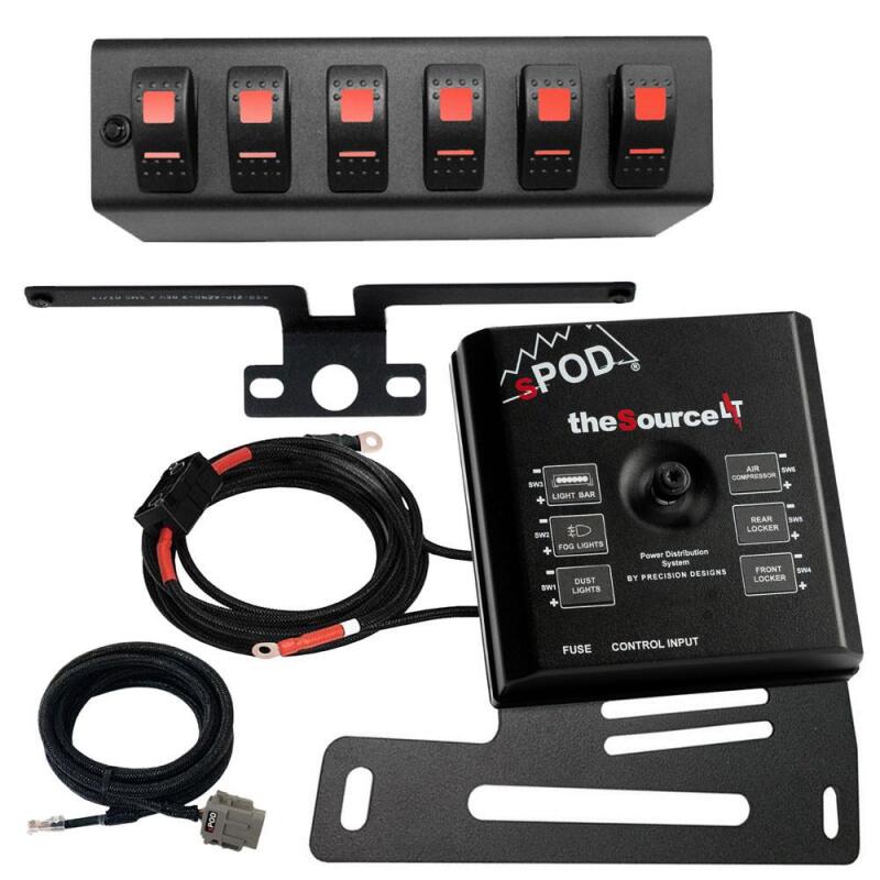 sPOD 07-08 Jeep Wrangler JK SourceLT w/Blue LED Switch Panel