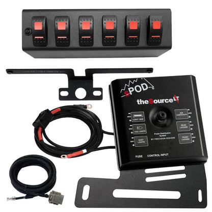 sPOD 07-08 Jeep Wrangler JK SourceLT w/Blue LED Switch Panel