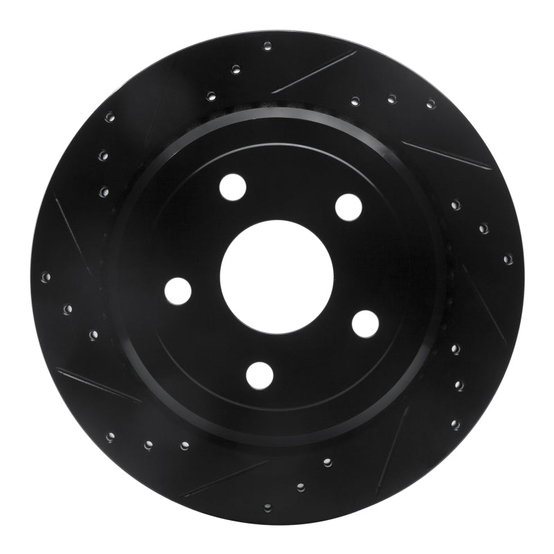 R1 Concepts R1 11-25 Dodge Durango Rear Left Drilled & Slotted Black Brake Rotor