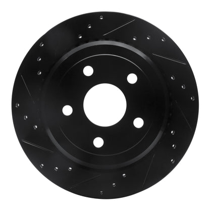 R1 Concepts R1 11-25 Dodge Durango Rear Left Drilled & Slotted Black Brake Rotor