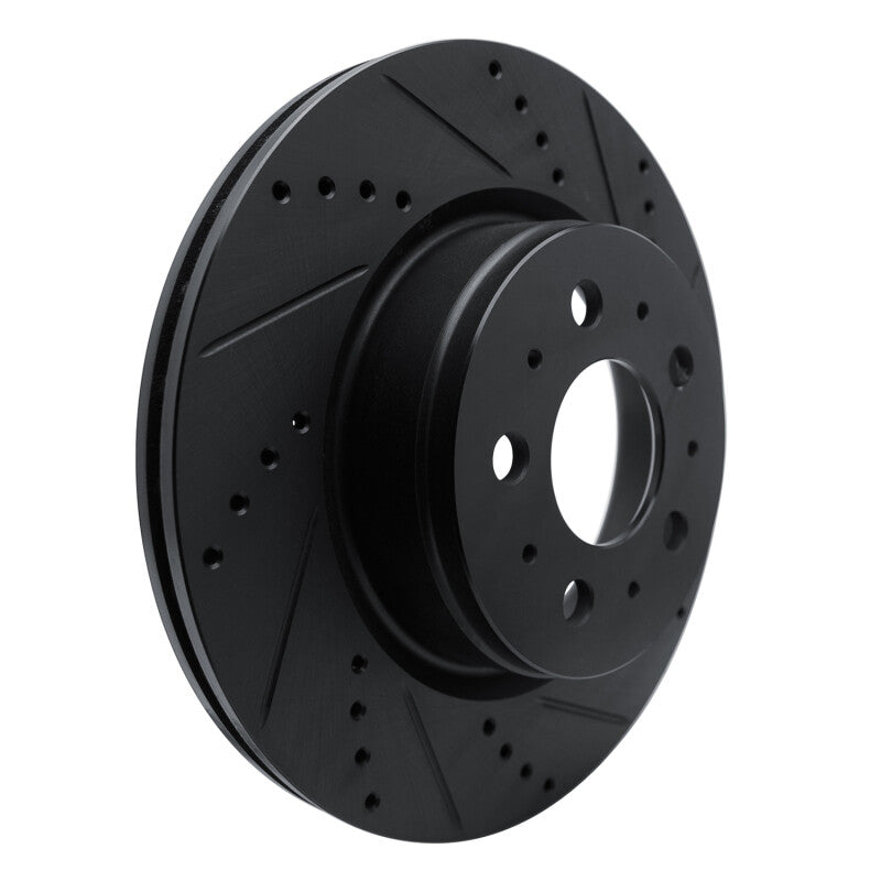 R1 Concepts R1 17-25 Tesla Model 3 Front Right Drilled & Slotted Black Brake Rotor