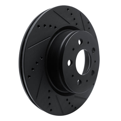 R1 Concepts R1 17-25 Tesla Model 3 Front Right Drilled & Slotted Black Brake Rotor