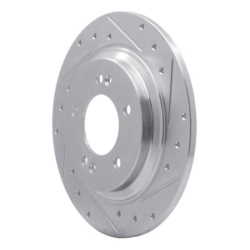 R1 Concepts R1 13-25 Hyundai Elantra GT Rear Right Drilled & Slotted Silver Brake Rotor