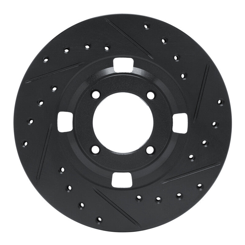 R1 Concepts R1 83-89 Isuzu Impulse Front Right Drilled & Slotted Black Brake Rotor