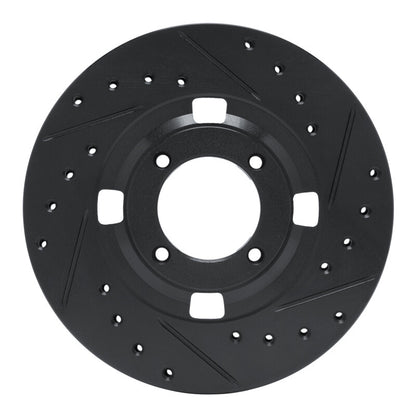 R1 Concepts R1 83-89 Isuzu Impulse Front Right Drilled & Slotted Black Brake Rotor
