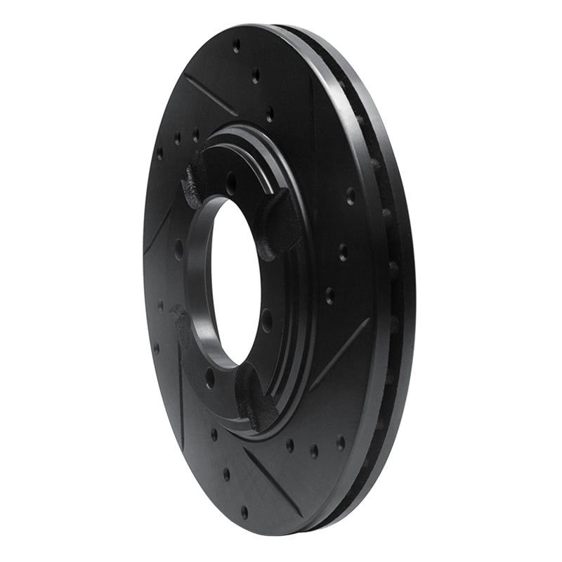 R1 Concepts R1 92-98 Hyundai Elantra Front Right Drilled & Slotted Black Brake Rotor