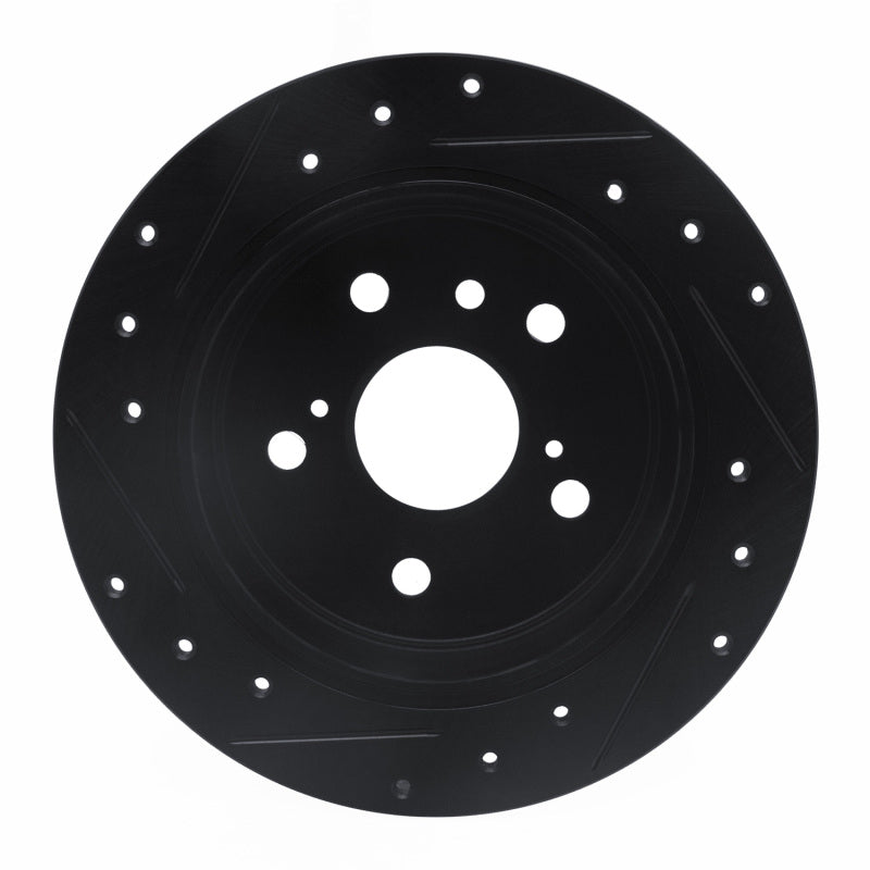 R1 Concepts R1 92-03 Lexus ES300 Rear Right Drilled & Slotted Black Brake Rotor