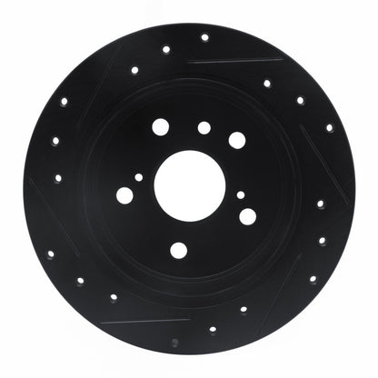 R1 Concepts R1 92-03 Lexus ES300 Rear Right Drilled & Slotted Black Brake Rotor