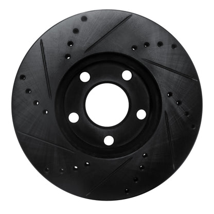 R1 Concepts R1 98-98 Volkswagen Passat (USA/Canada) Front Right Drilled & Slotted Black Brake Rotor