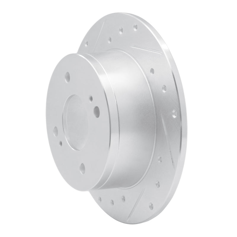 R1 Concepts R1 1979-1981 Nissan Maxima Rear Left Drilled & Slotted Silver Brake Rotor