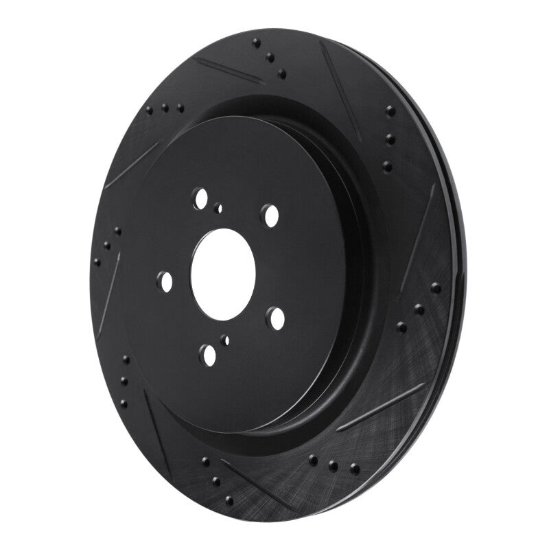 R1 Concepts R1 16-22 Lexus RX350 Rear Right Drilled & Slotted Black Brake Rotor