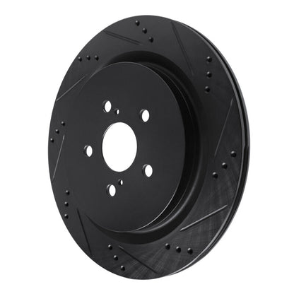 R1 Concepts R1 16-22 Lexus RX350 Rear Right Drilled & Slotted Black Brake Rotor