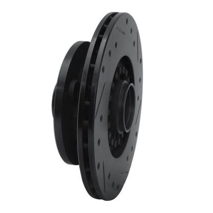 R1 Concepts R1 84-85 Mazda RX-7 Front Left Drilled & Slotted Black Brake Rotor