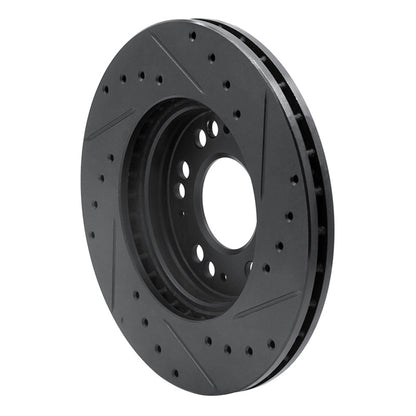 R1 Concepts R1 91-04 Dodge STEALTH Front Left Drilled & Slotted Black Brake Rotor
