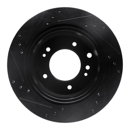 R1 Concepts R1 03-06 Kia Sorento Rear Right Drilled & Slotted Black Brake Rotor