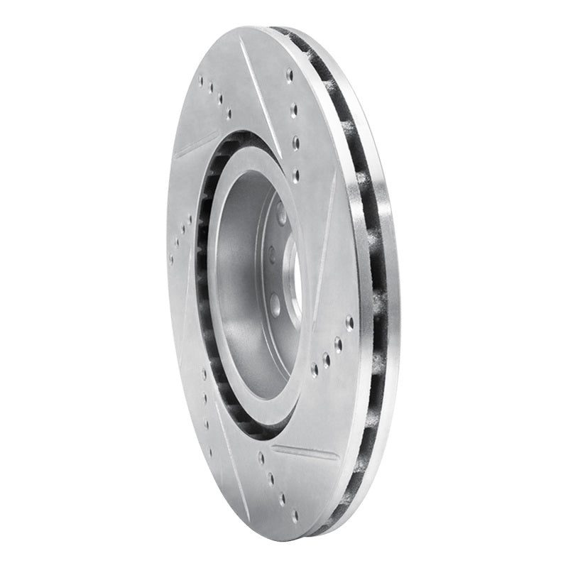 R1 Concepts R1 91-20 Alfa Romeo 164 Front Left Drilled & Slotted Silver Brake Rotor