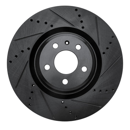 R1 Concepts R1 12-20 Audi A7 Quattro Front Right Drilled & Slotted Black Brake Rotor