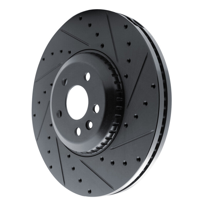 R1 Concepts R1 20-25 Jaguar E-Pace Front Right Drilled & Slotted Black Brake Rotor