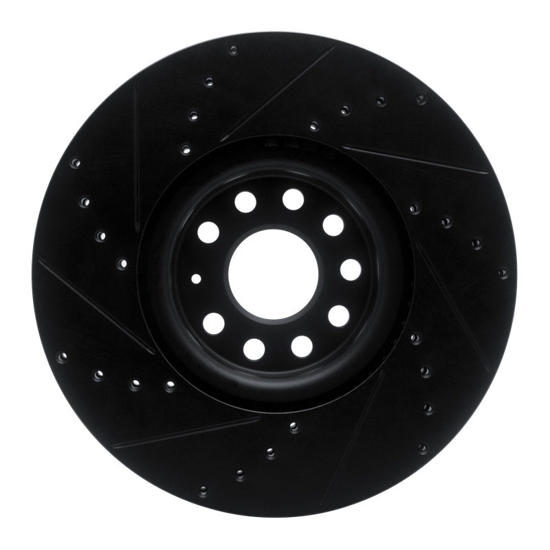 R1 Concepts R1 18-25 Volkswagen ATLAS Front Right Drilled & Slotted Black Brake Rotor