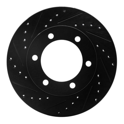 R1 Concepts R1 95-04 Toyota Tacoma Front Left Drilled & Slotted Black Brake Rotor