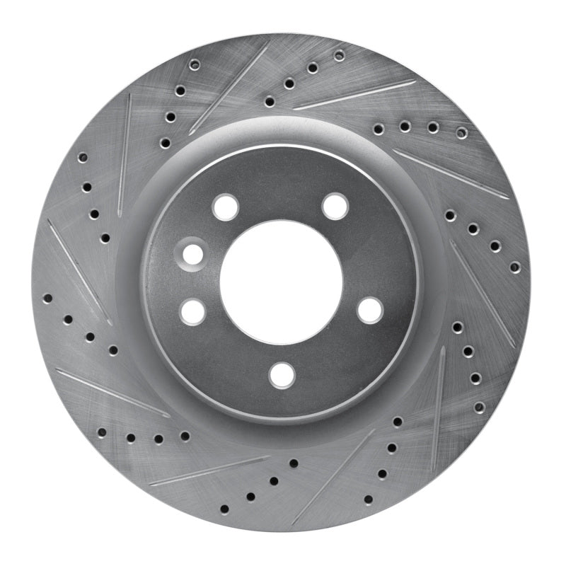 R1 Concepts R1 05-09 Land Rover LR3 Front Left Drilled & Slotted Silver Brake Rotor