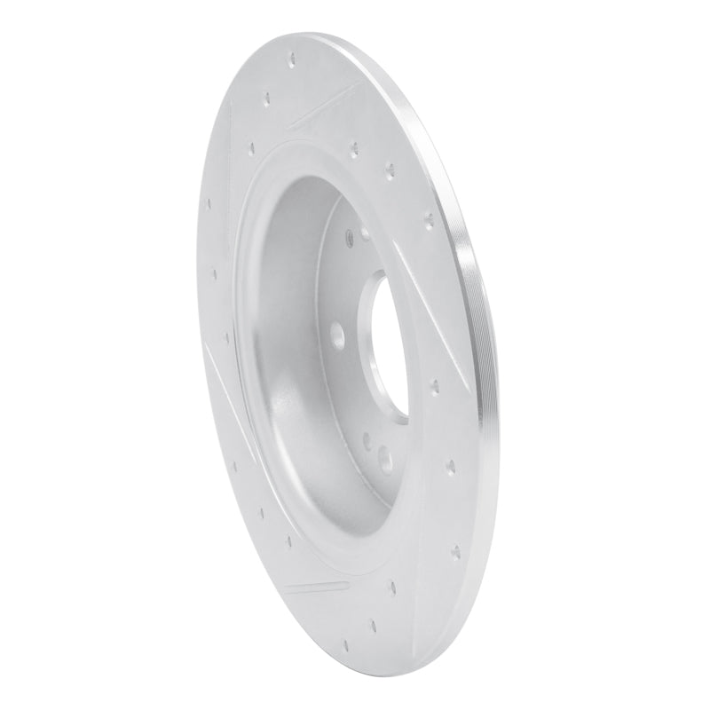 R1 Concepts R1 16-16 Honda CR-Z Rear Right Drilled & Slotted Silver Brake Rotor