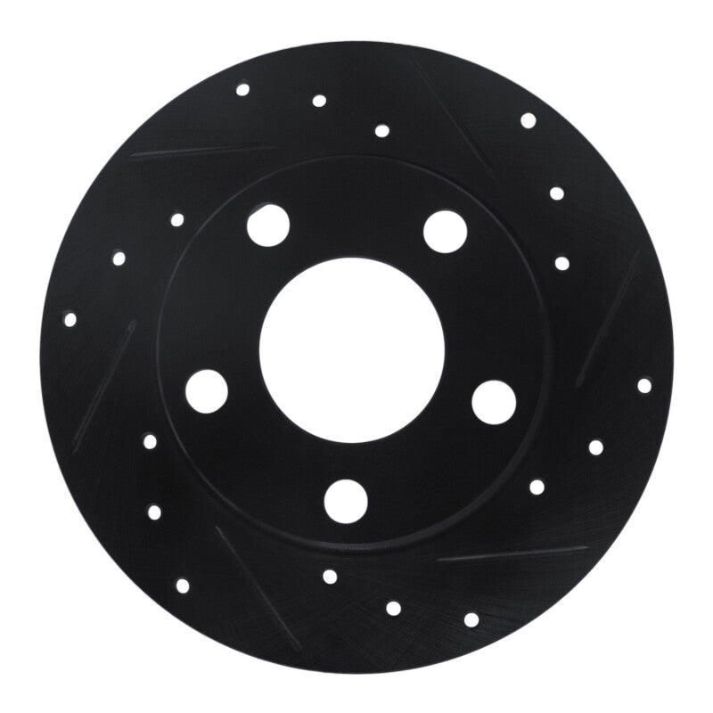R1 Concepts R1 96-05 Audi A4 Quattro Rear Right Drilled & Slotted Black Brake Rotor