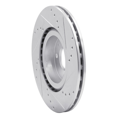 R1 Concepts R1 2012-2019 Fiat 500 (USA/Canada) Front Left Drilled & Slotted Silver Brake Rotor