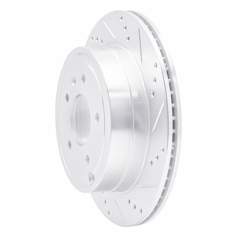 R1 Concepts R1 07-15 Chevrolet CAPTIVA Rear Right Drilled & Slotted Silver Brake Rotor