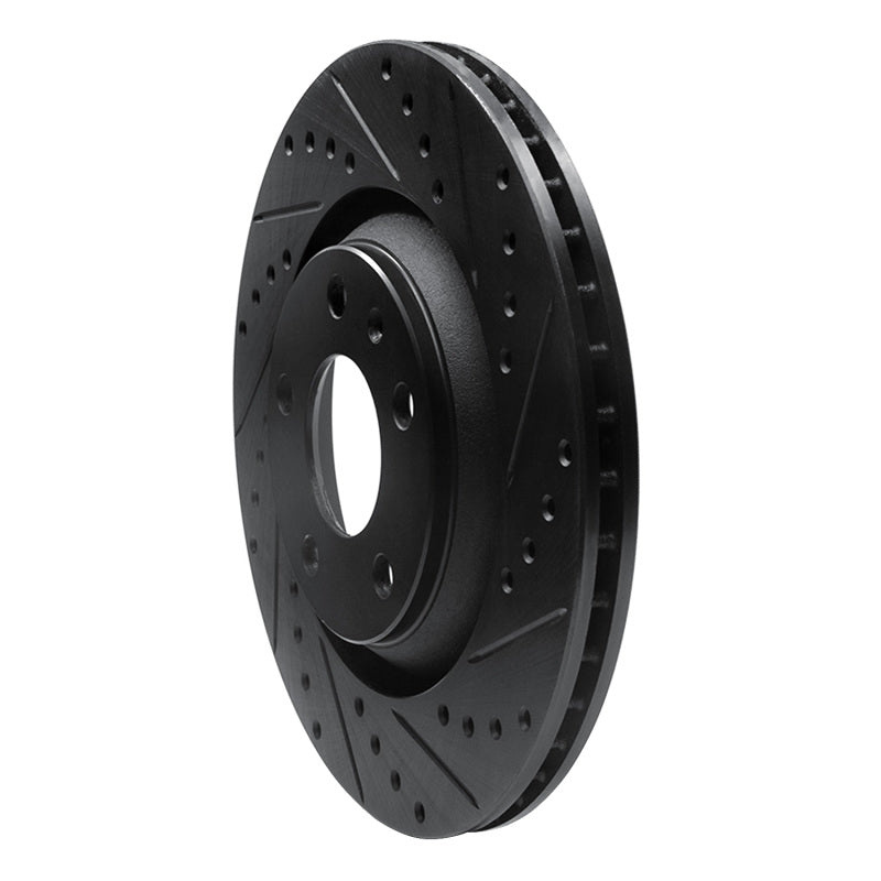 R1 Concepts R1 04-09 Audi S4 Rear Right Drilled & Slotted Black Brake Rotor