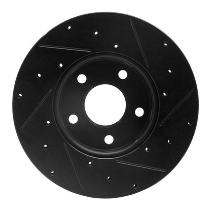 R1 Concepts R1 12-18 Ford C-MAX Front Left Drilled & Slotted Black Brake Rotor