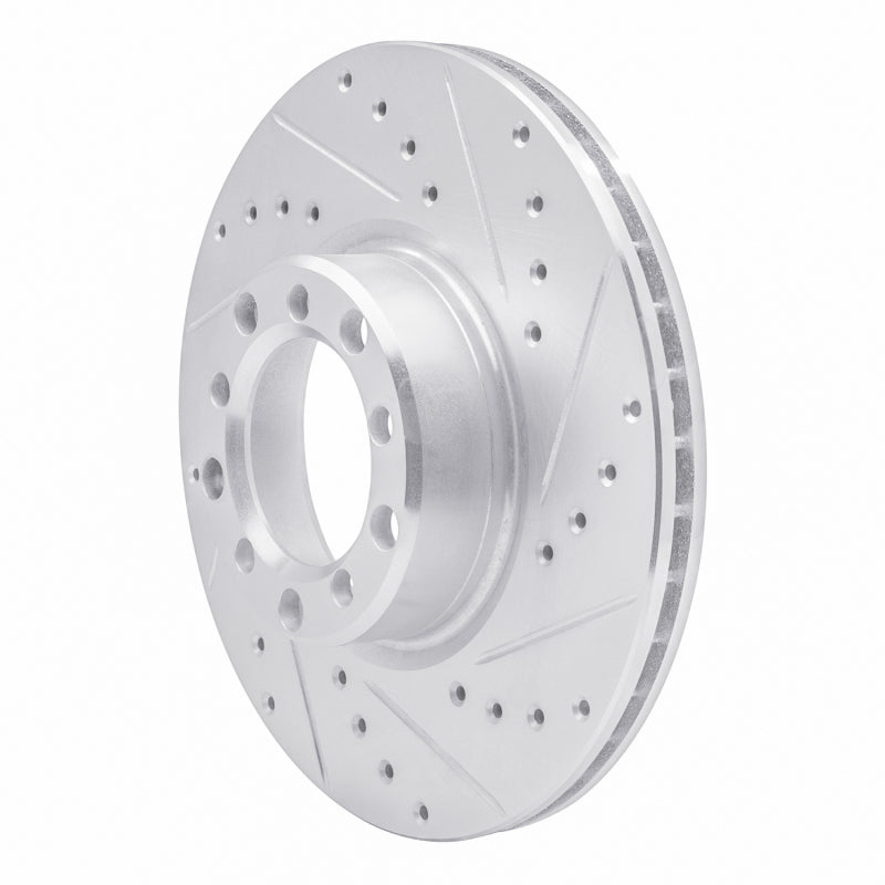 R1 Concepts R1 82-85 Mercedes-Benz 380SEC Front Right Drilled & Slotted Silver Brake Rotor