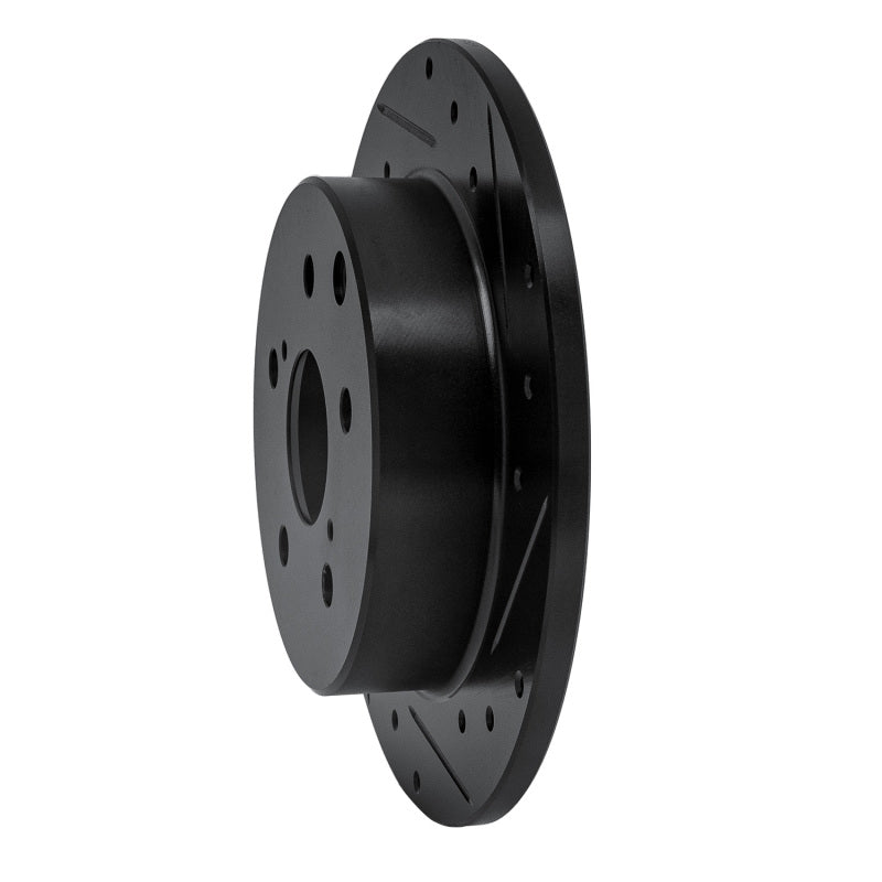R1 Concepts R1 06-18 Lexus HS250H Rear Right Drilled & Slotted Black Brake Rotor