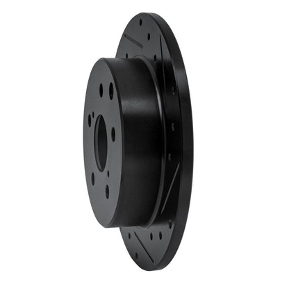 R1 Concepts R1 06-18 Lexus HS250H Rear Right Drilled & Slotted Black Brake Rotor
