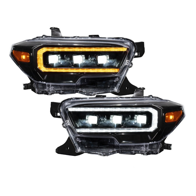 Form Lighting 2016-2023 Toyota Tacoma LED Projector Headlights with Selectable DRL Chrome (Pair)