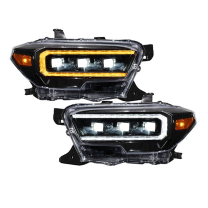 Form Lighting 2016-2023 Toyota Tacoma LED Projector Headlights with Selectable DRL Chrome (Pair)