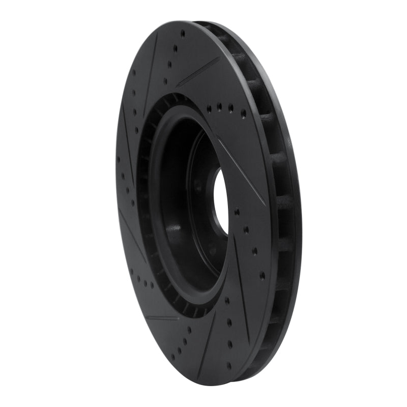 R1 Concepts R1 10-16 Hyundai Genesis Coupe Front Right Drilled & Slotted Black Brake Rotor