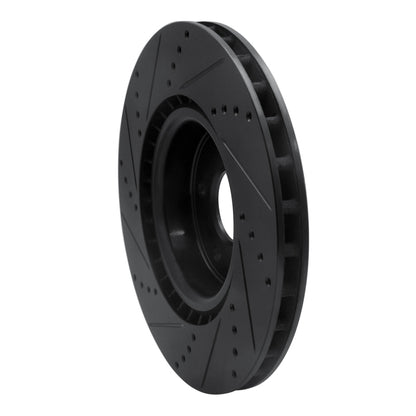 R1 Concepts R1 10-16 Hyundai Genesis Coupe Front Right Drilled & Slotted Black Brake Rotor