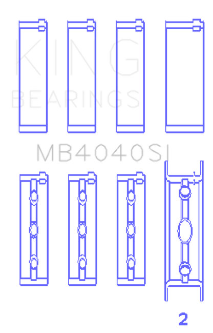 King Engine Bearings Chrysler 215 Ohv (Size +0.75mm) Main Bearing Set