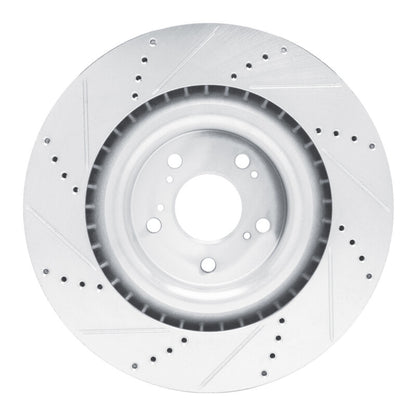 R1 Concepts R1 2021-2025 Acura TLX Front Right Drilled & Slotted Silver Brake Rotor