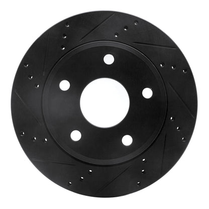 R1 Concepts R1 05-11 Dodge Dakota 4WD Front Left Drilled & Slotted Black Brake Rotor