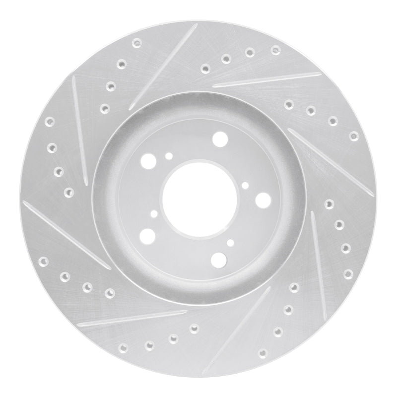 R1 Concepts R1 06-14 Honda Ridgeline Front Right Drilled & Slotted Silver Brake Rotor