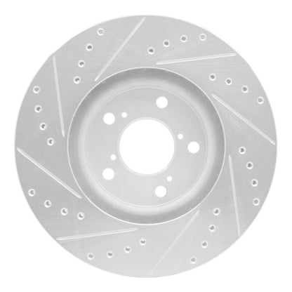 R1 Concepts R1 06-14 Honda Ridgeline Front Right Drilled & Slotted Silver Brake Rotor