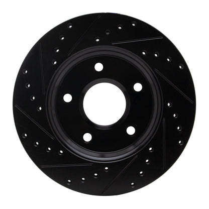 R1 Concepts R1 08-16 Chrysler Town & Country Front Right Drilled & Slotted Black Brake Rotor