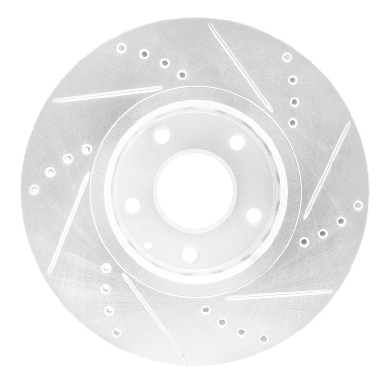 R1 Concepts R1 16-25 Mazda CX-5 Front Left Drilled & Slotted Silver Brake Rotor